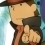 Professeur Layton tripote Luke en 3D