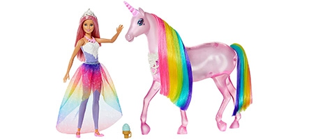 Idée cadeau de Noël : Barbie Dreamtopia Licorne rose