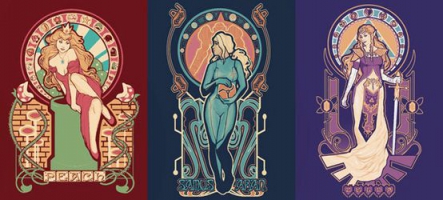 Les héroïnes de Nintendo, façon Art Nouveau